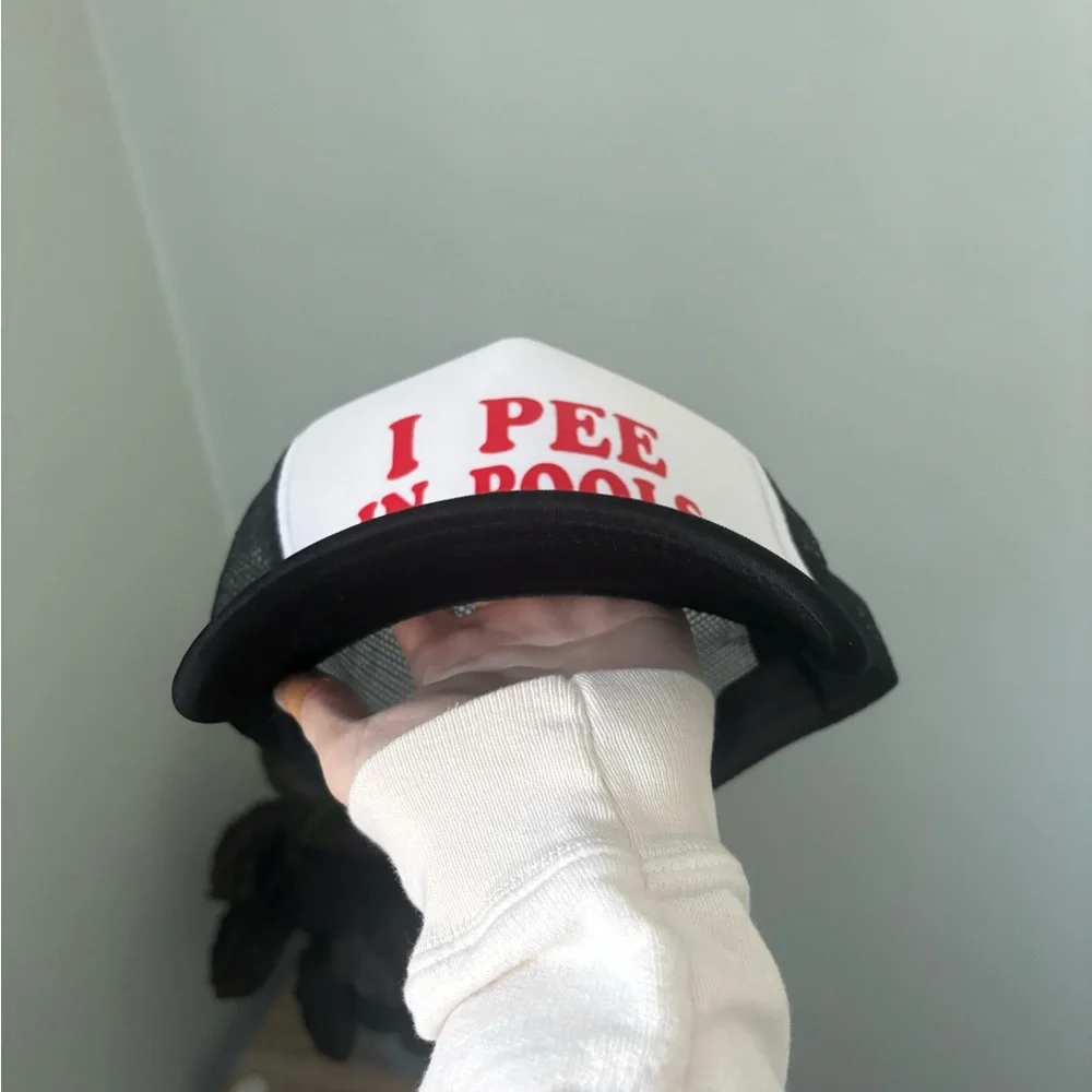 Funny Black and White Trucker Hat - Picture 2 of 3